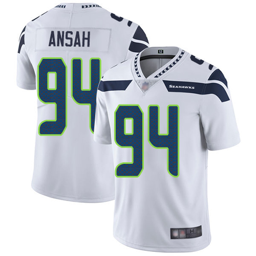 Seattle Seahawks Limited White Men Ezekiel Ansah Road Jersey NFL Football #94 Vapor Untouchable